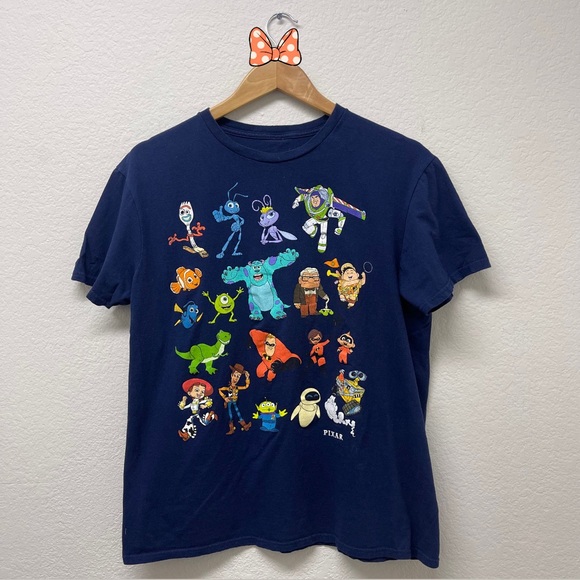 PIXAR Movie Characters Navy Blue Graphic Tee, Mens L, Toy Story, Disney - Picture 1 of 3
